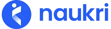 The image displays the Naukri logo, featuring a stylized lowercase blue "n" with an abstract figure in white, placed inside a blue circle, followed by the text "naukri" in lowercase blue letters, related to online job search and career opportunities.
