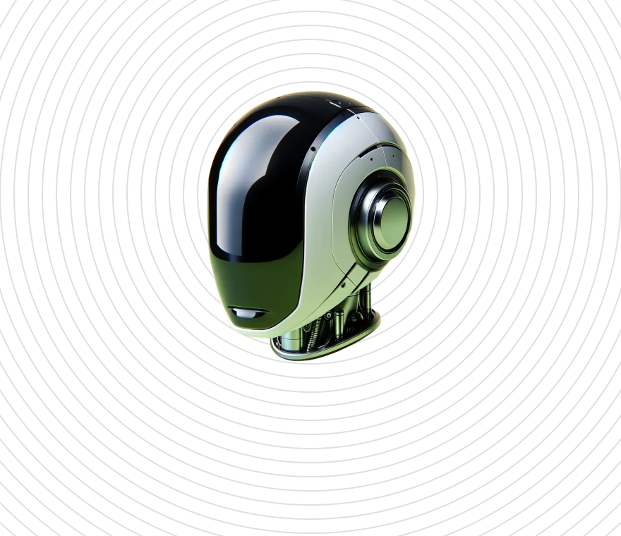 Isolated robot head background.