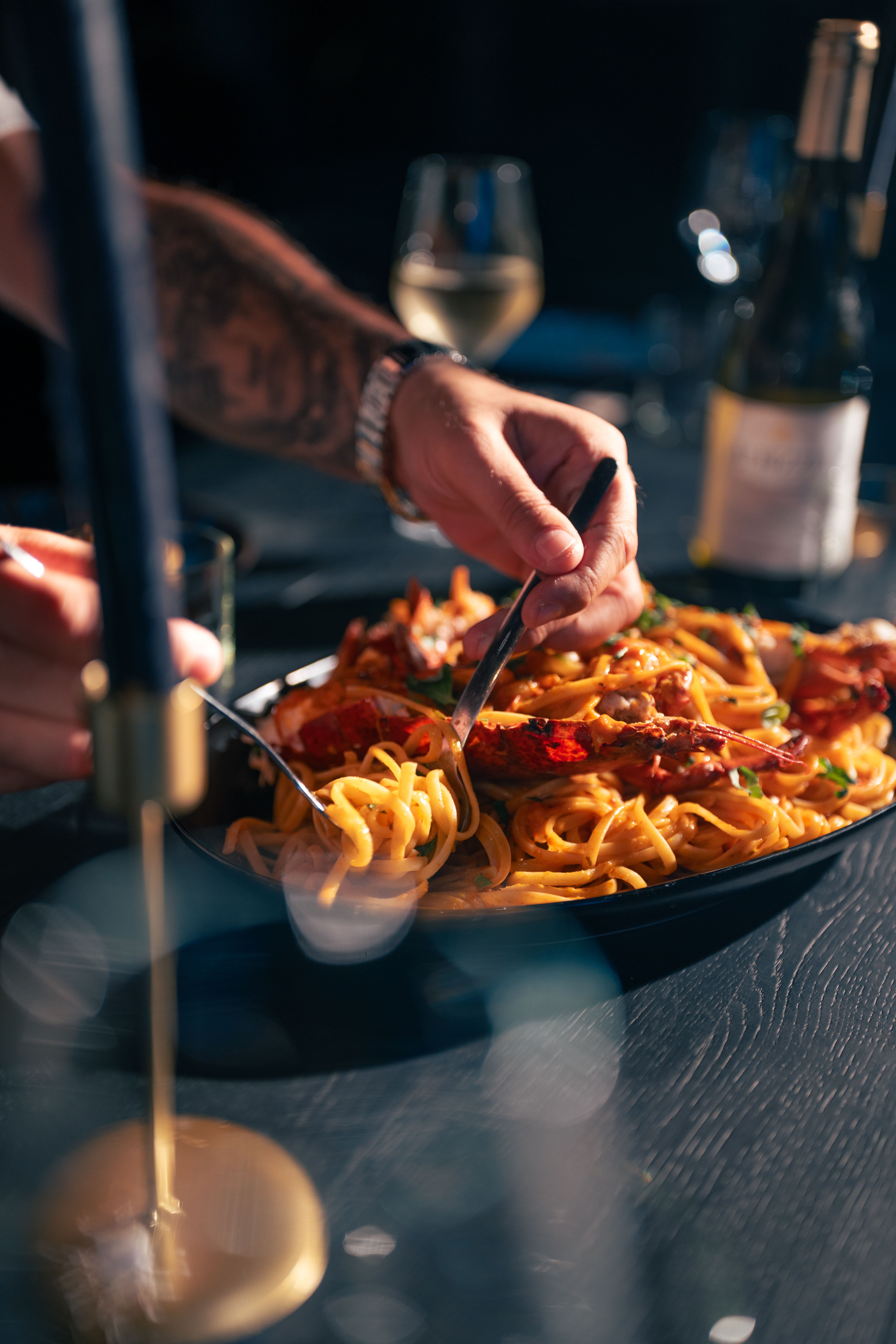 Chef preparing dishes