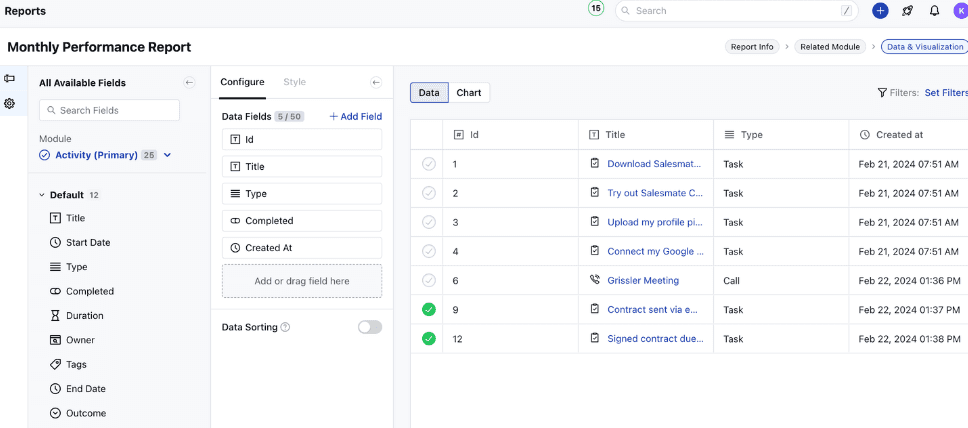 Salesmate Custom Reports & Analytics