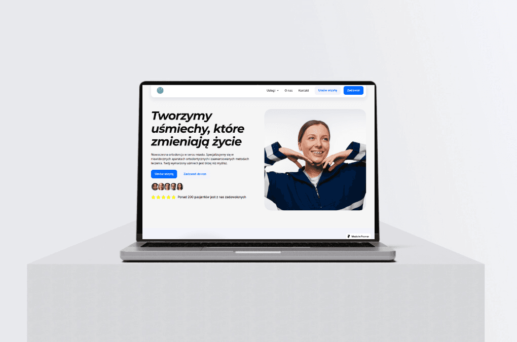 Strona www dla kliniki dentystycznej  – widoczna w Google Maps i lokalnych wynikach wyszukiwania – projekt Expanding Studio