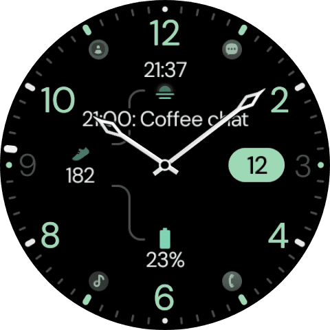 analog watch face for galaxy watch and pixel watch
