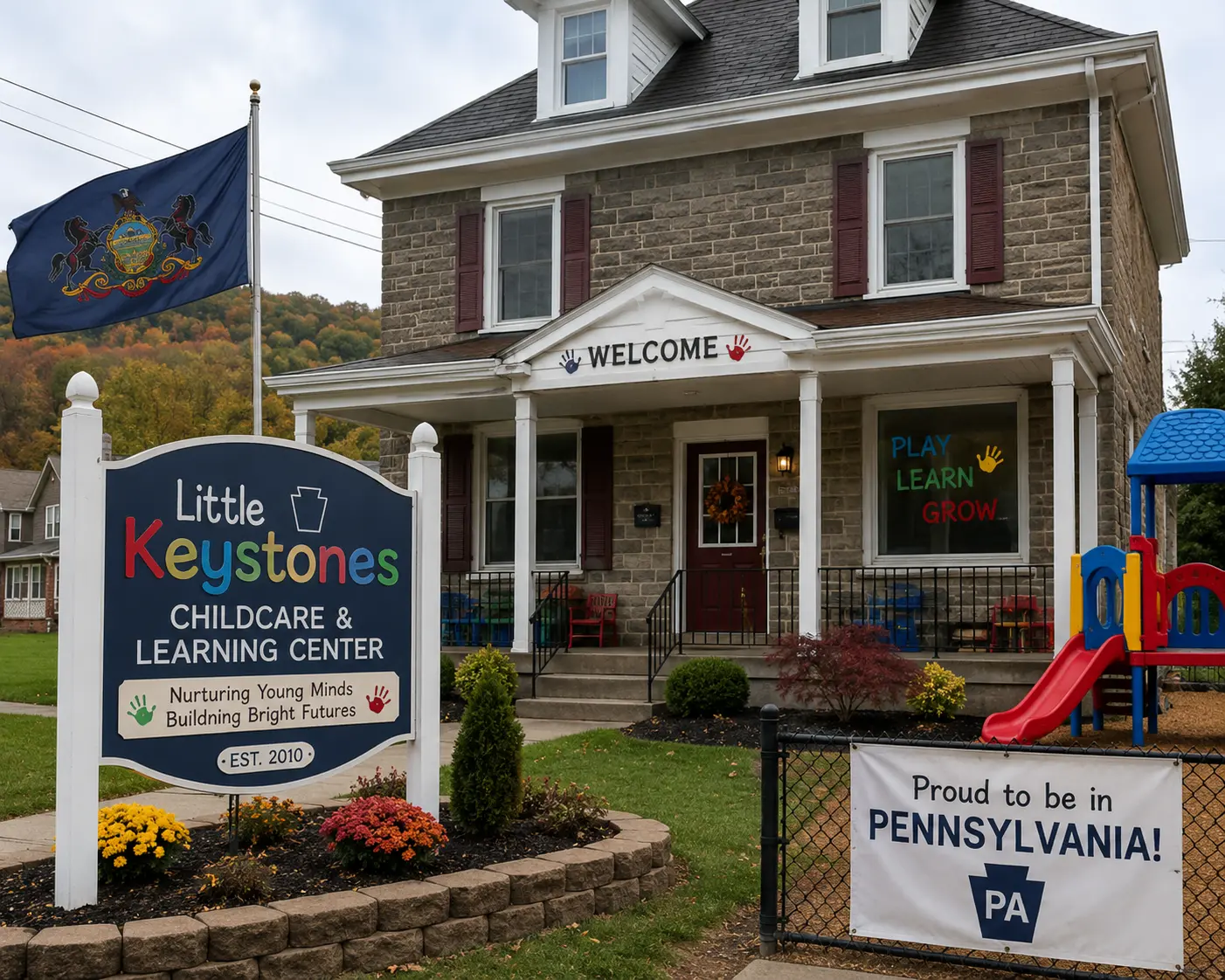 the outside of a daycare center in pennsylvania