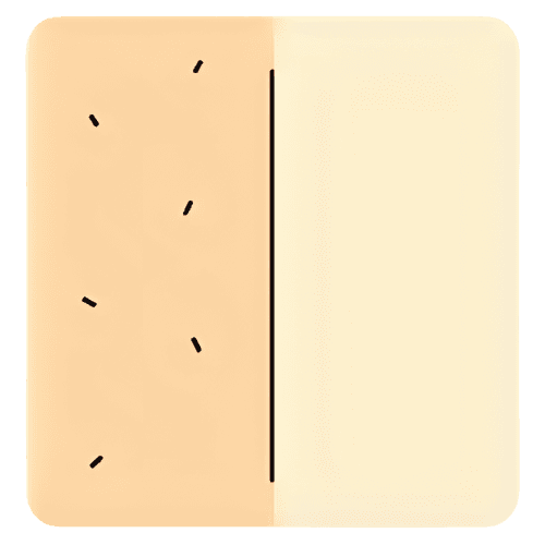 Minimal luxury line icon of a square divided vertically: on the left small scattered dots and tiny bumps, on the right a perfectly smooth surface with a gentle gradient line, thin warm dark brown stroke, cream background, flat vector style, no text, representing refined skin texture and smaller pores