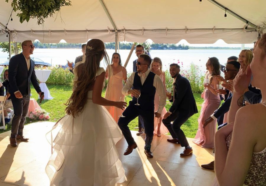 Music bringing people together on a crowded dance floor