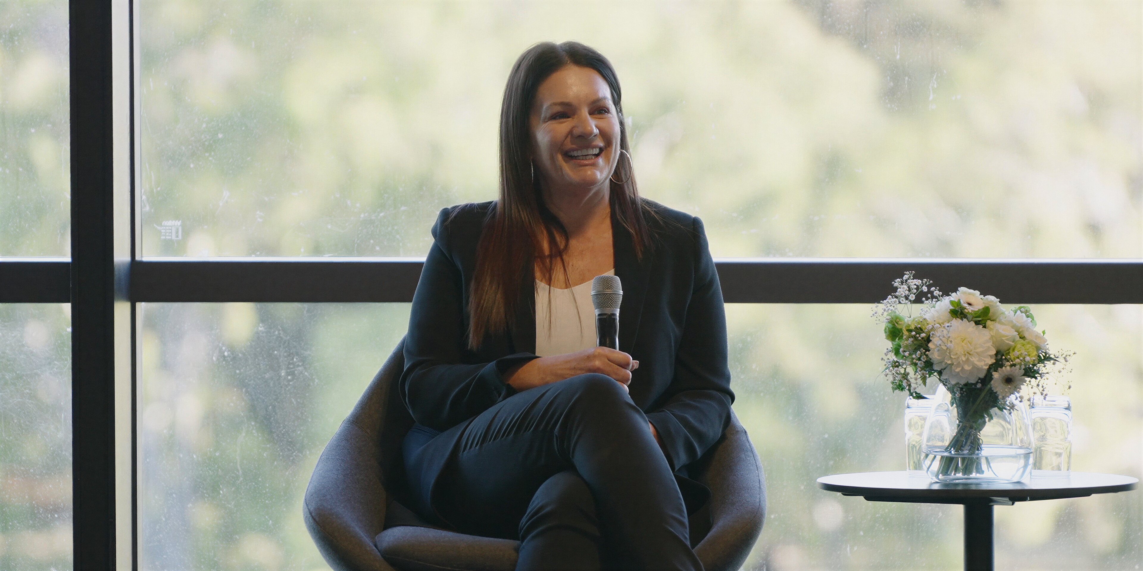 Lily speaking at a Vision Australia event