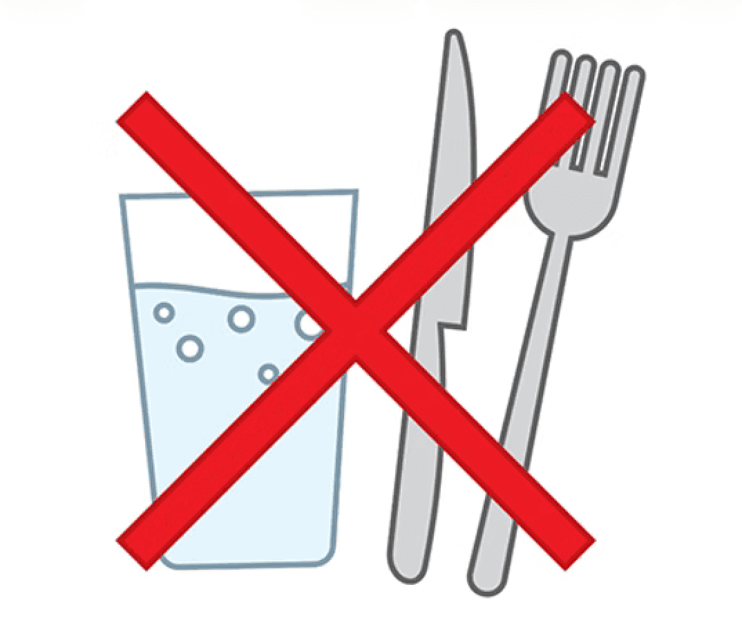 禁止进食与饮水的示意图