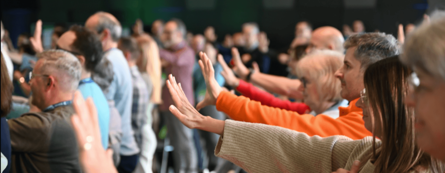 Ein Foto von Workshop-Übungen mit Gestik