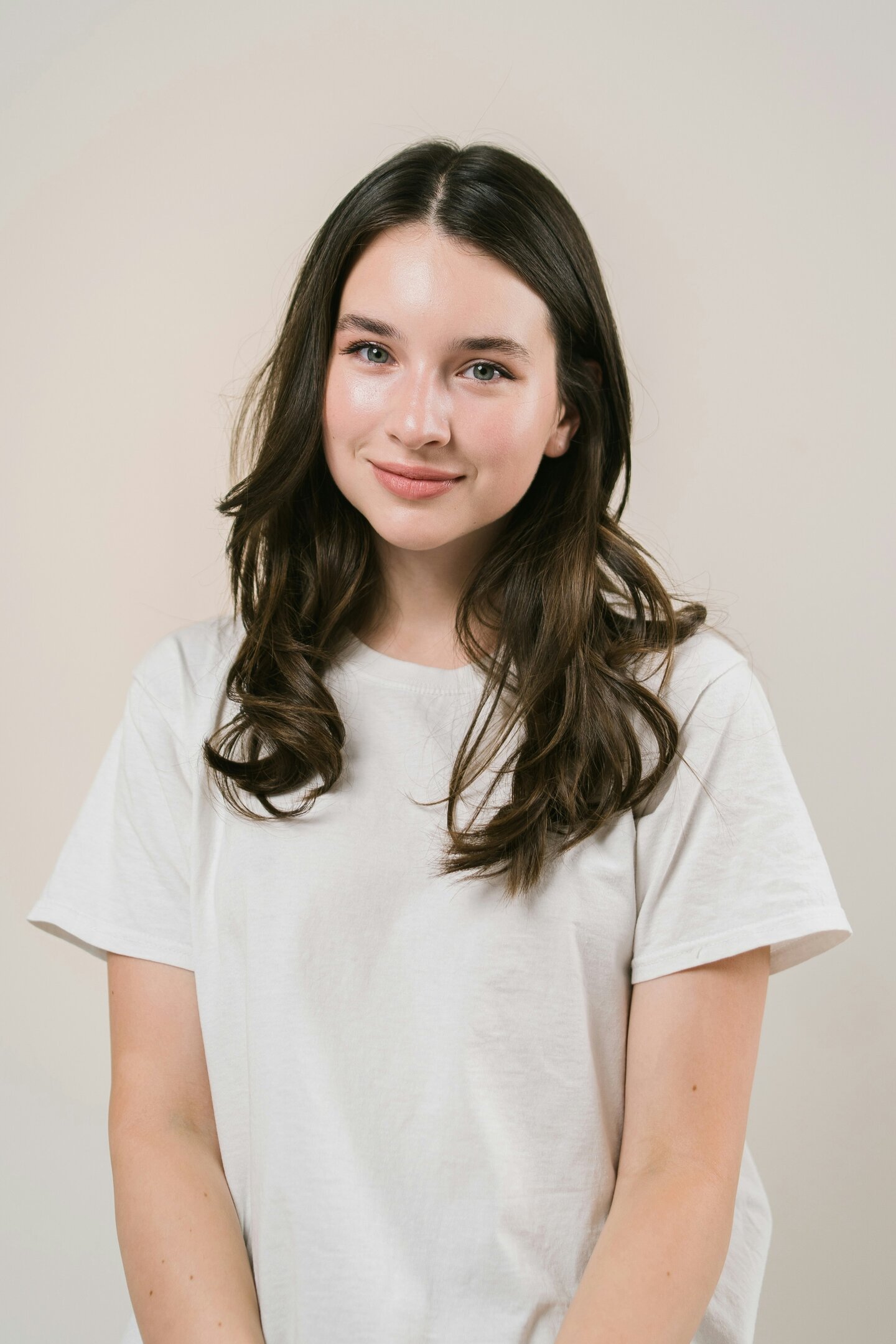 woman in black shirt smiling