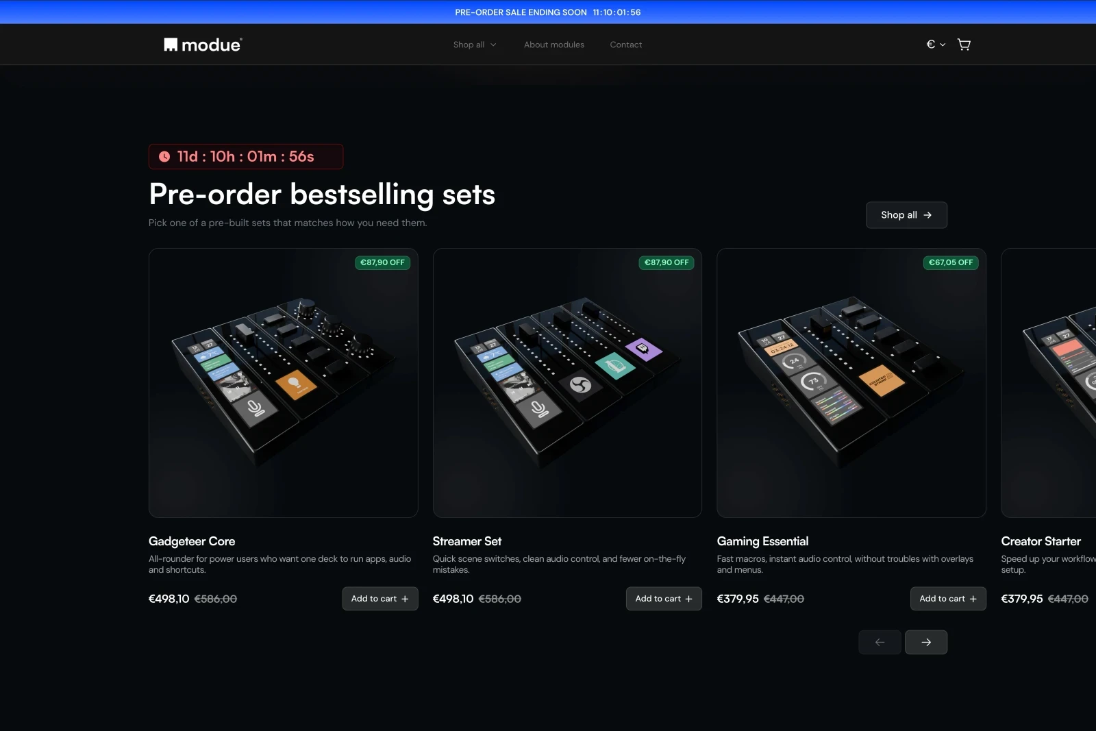 modue product bundles section