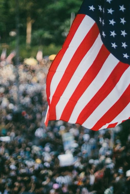 flag crowd