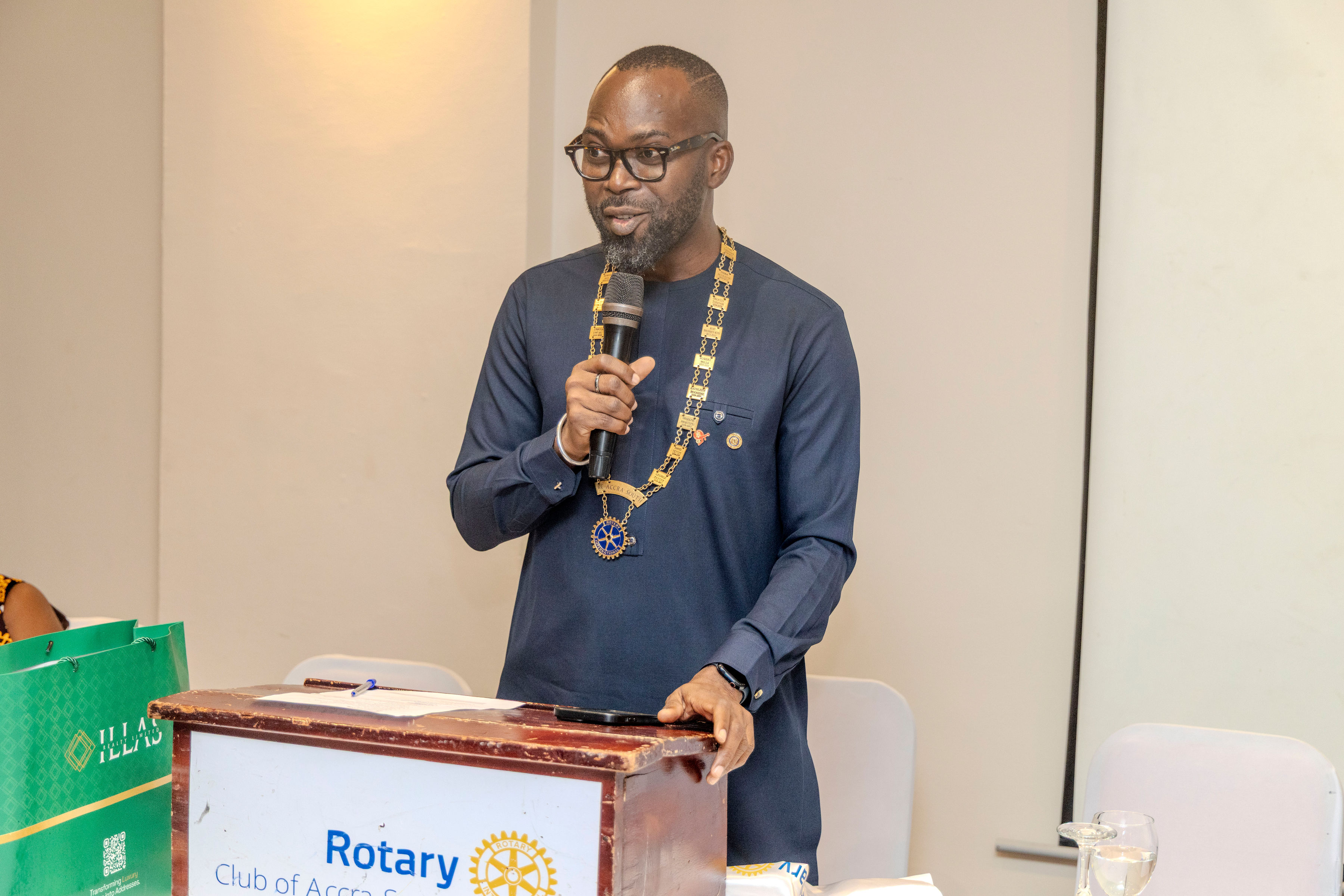 Club President for 2025-26 Klenam Fiadzoe full speech at investiture.