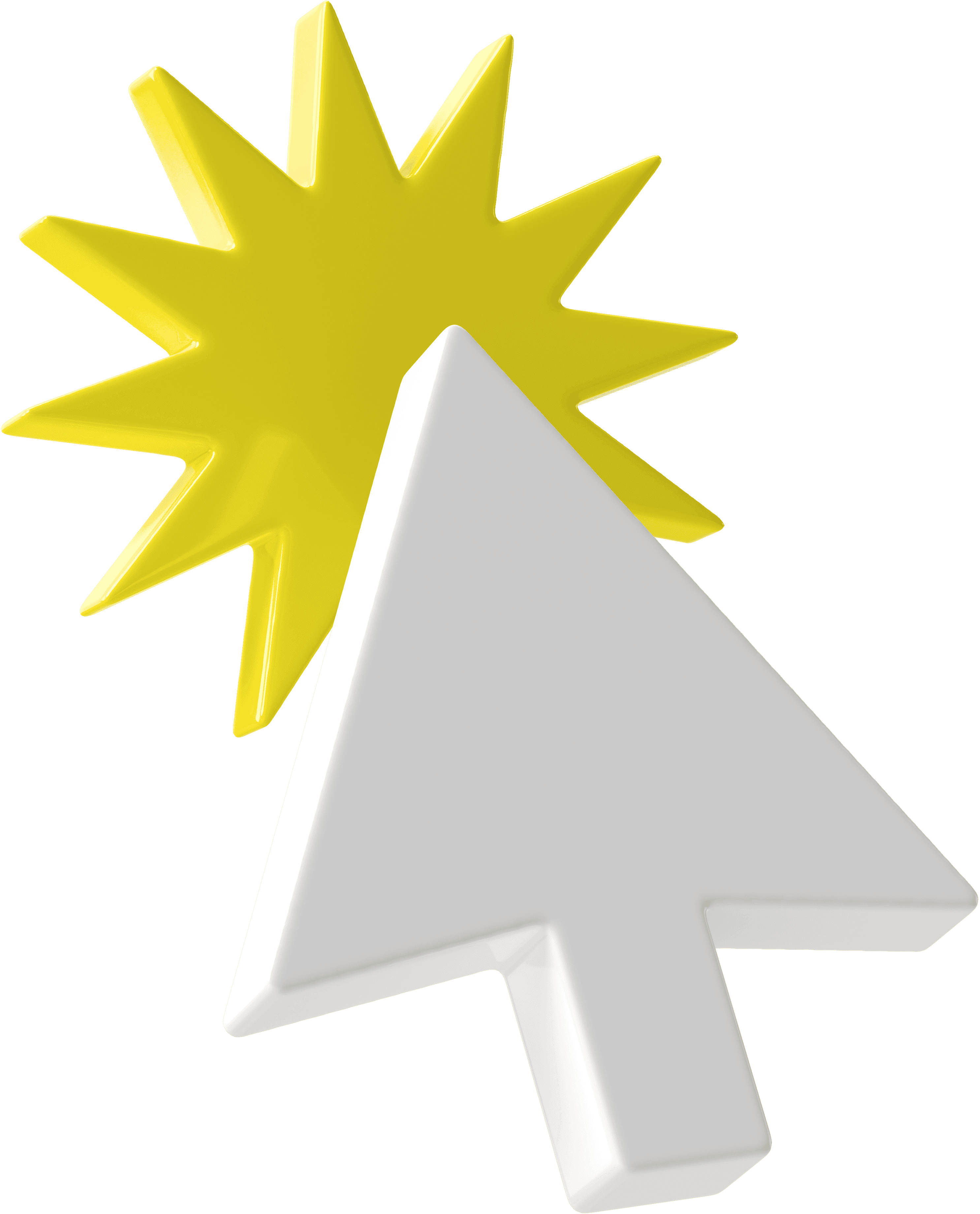 White Click cursor with yellow effect