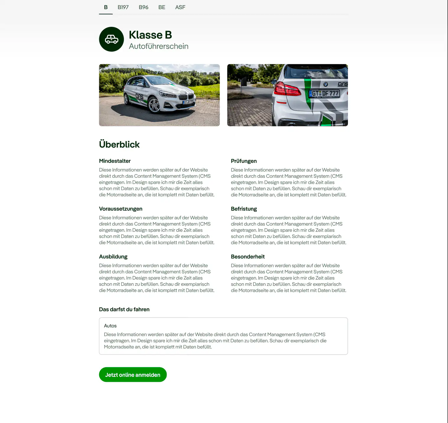 Screenshot von dem Projekt