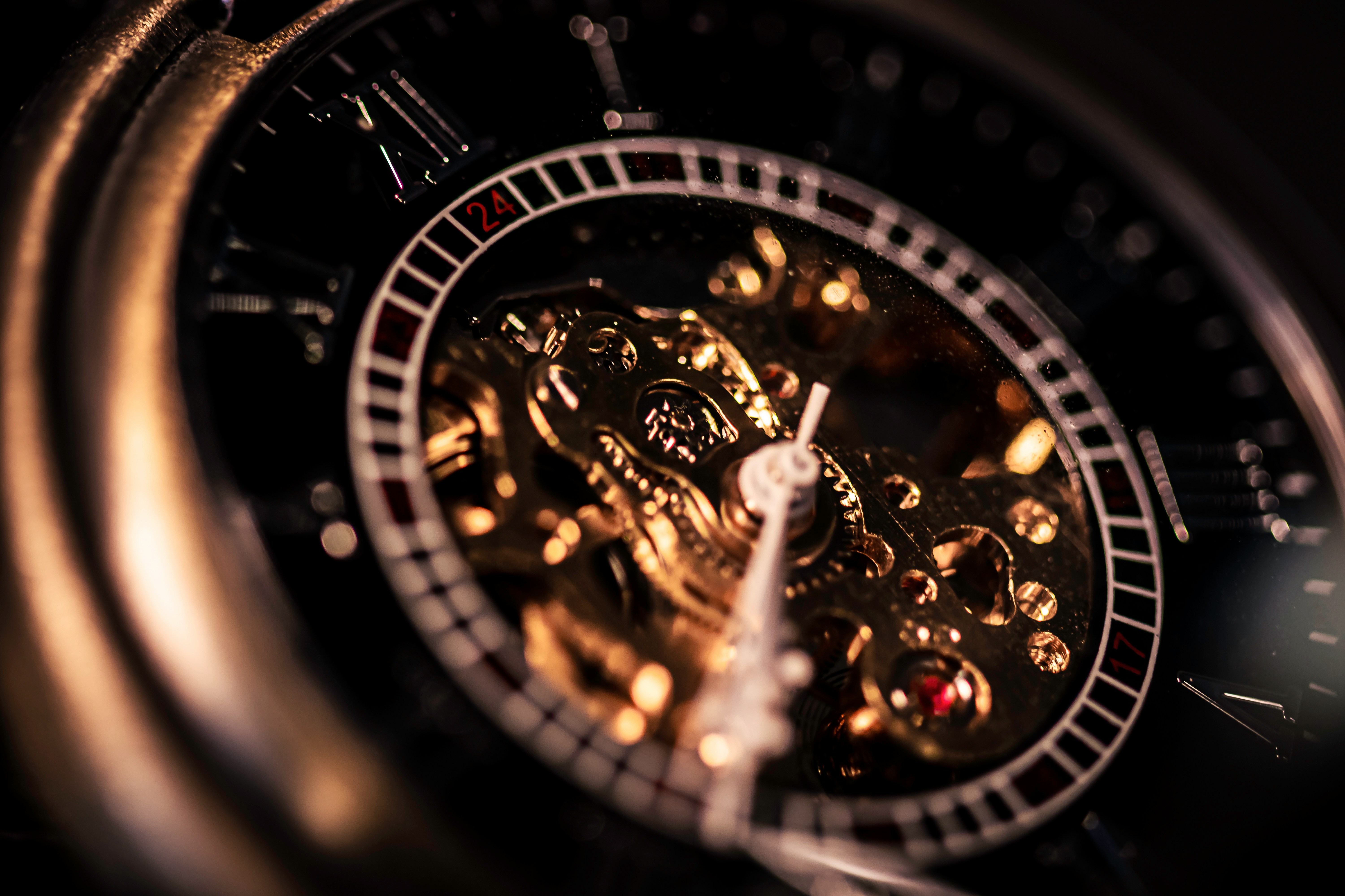 black and gold chronograph watch
