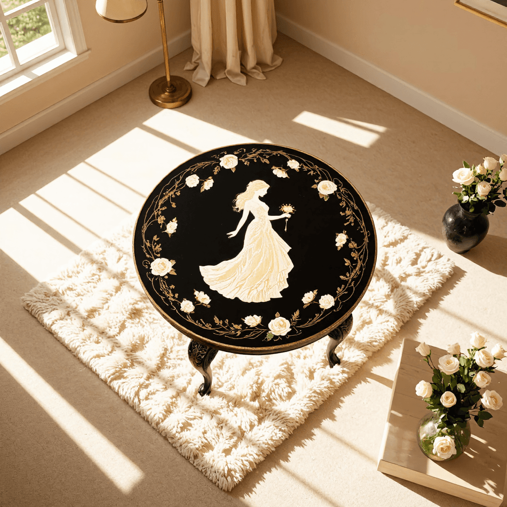 product photography of decorative round table