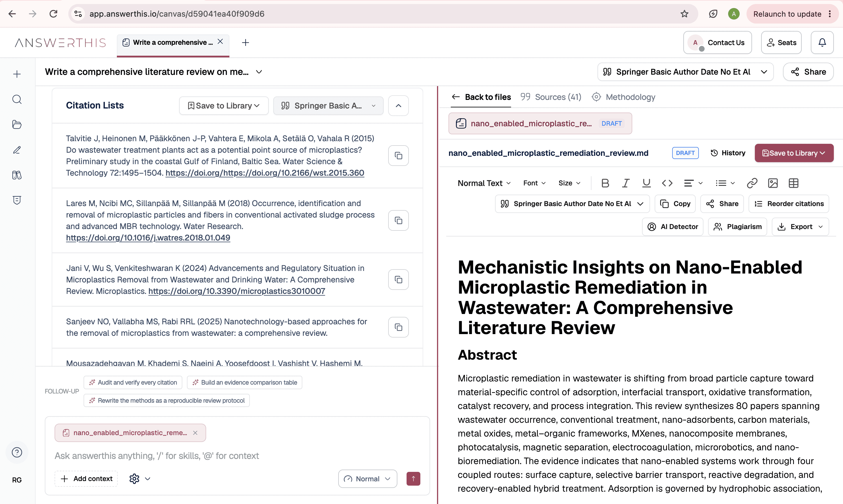 AnswerThis literature review workspace with an answer and cited source table