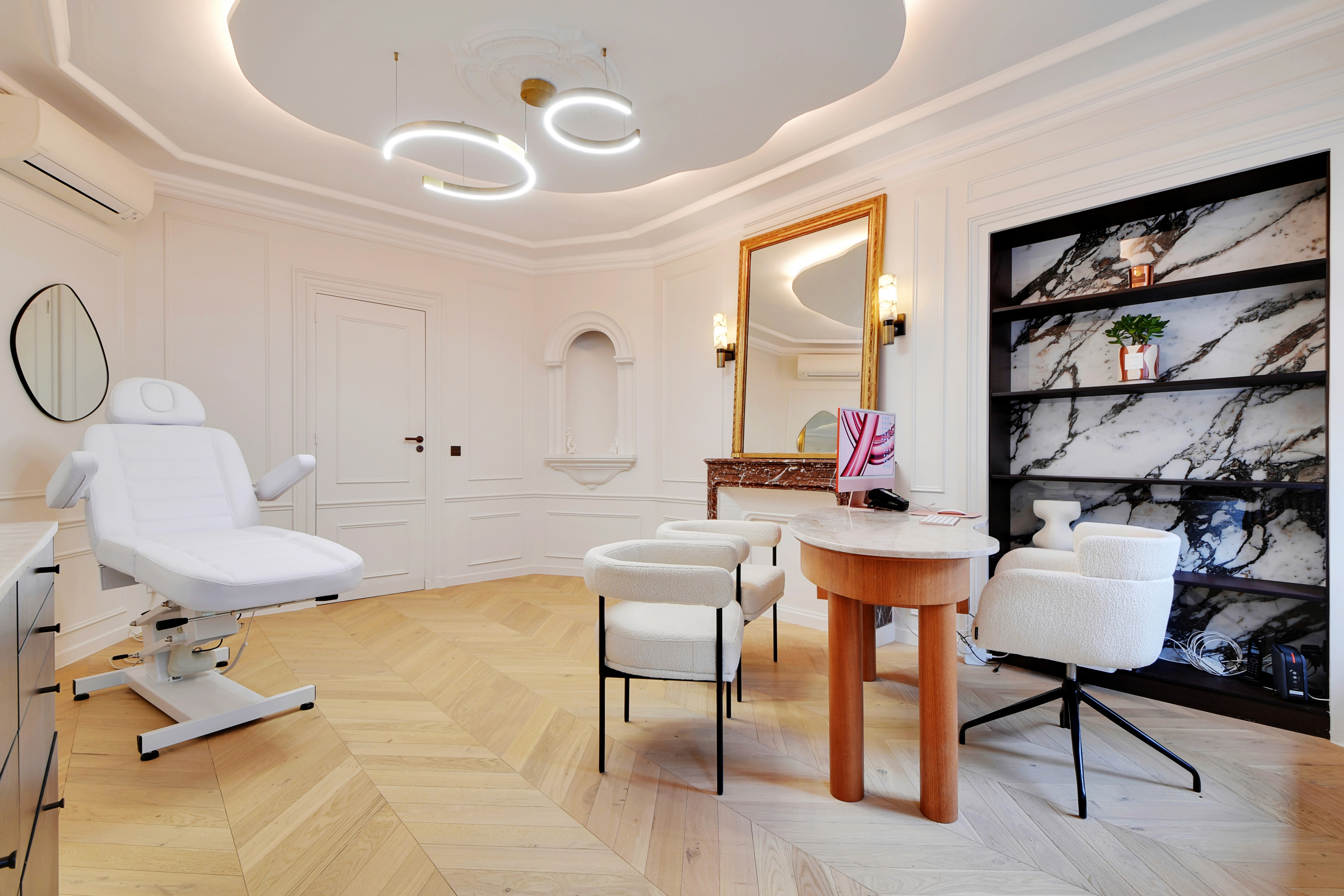Woman receiving a relaxing face massage at a spa