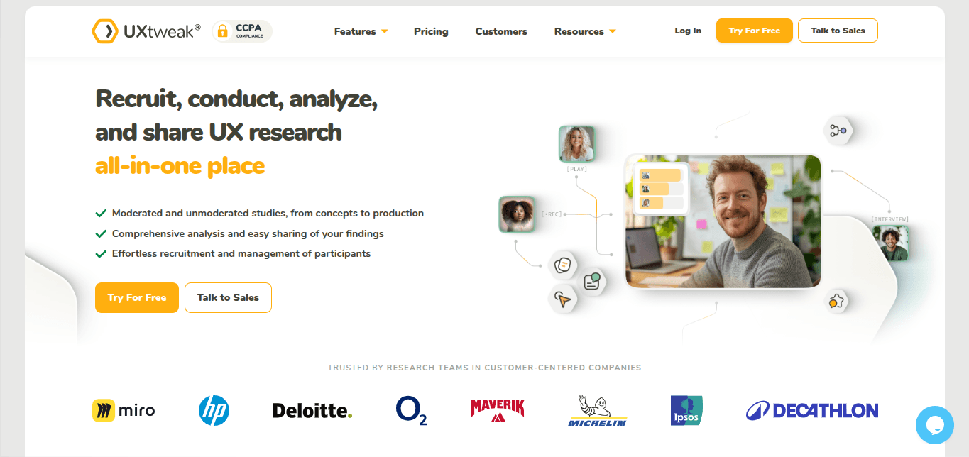 UXtweak Dashboard Screen shot
