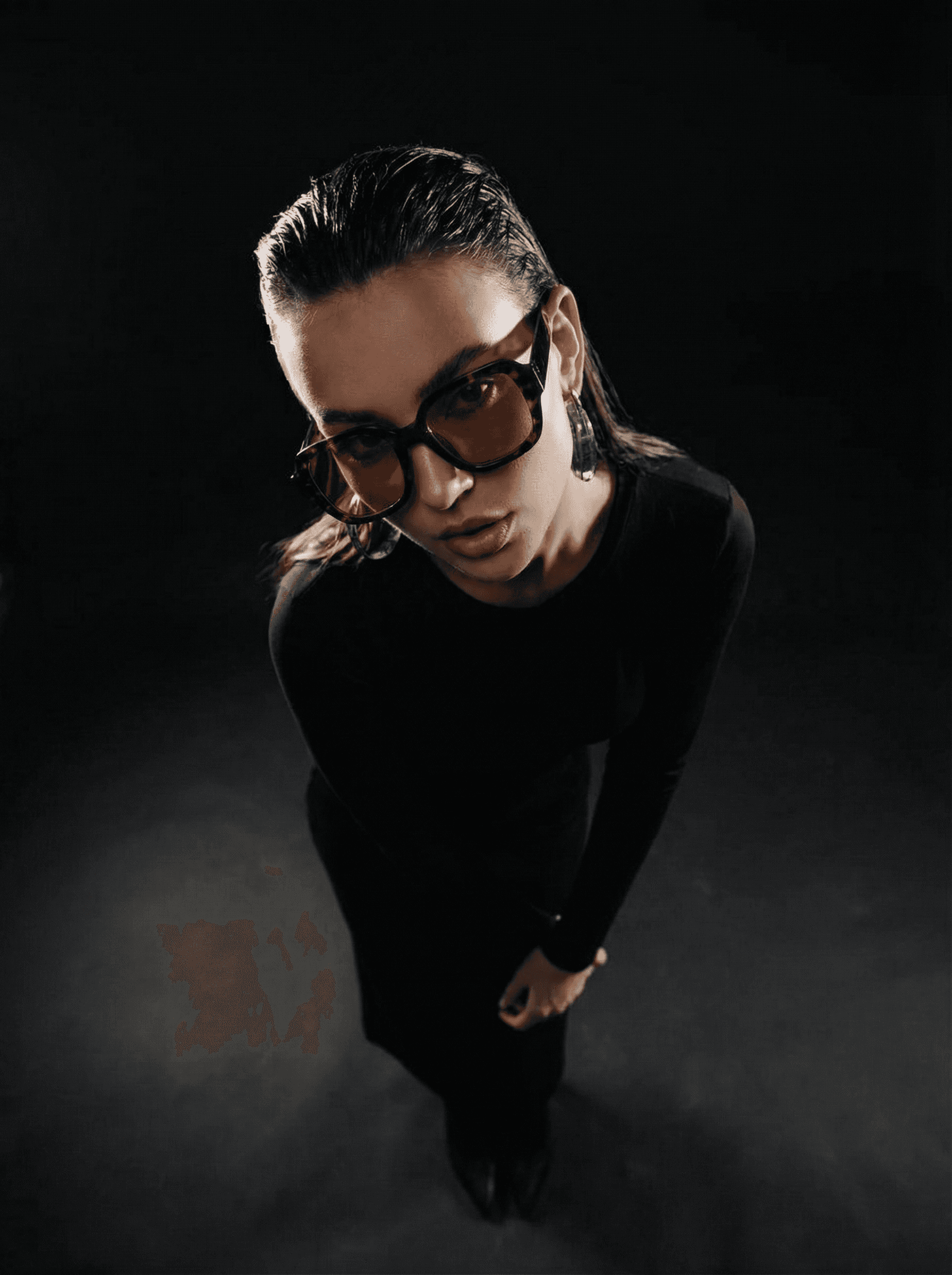 Close-up of joshua tree branches against a clear sky.