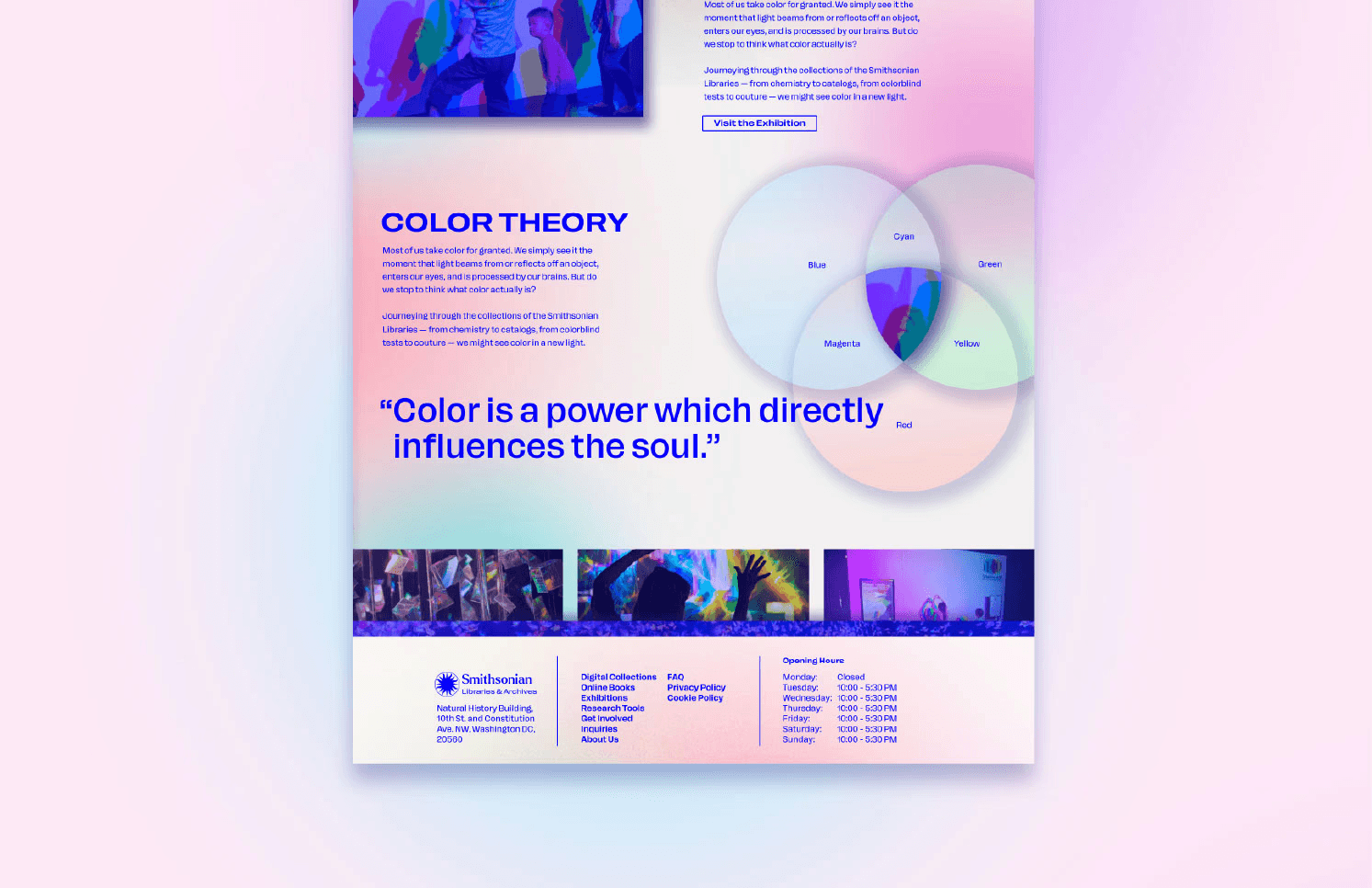 Closeup of the homepage.