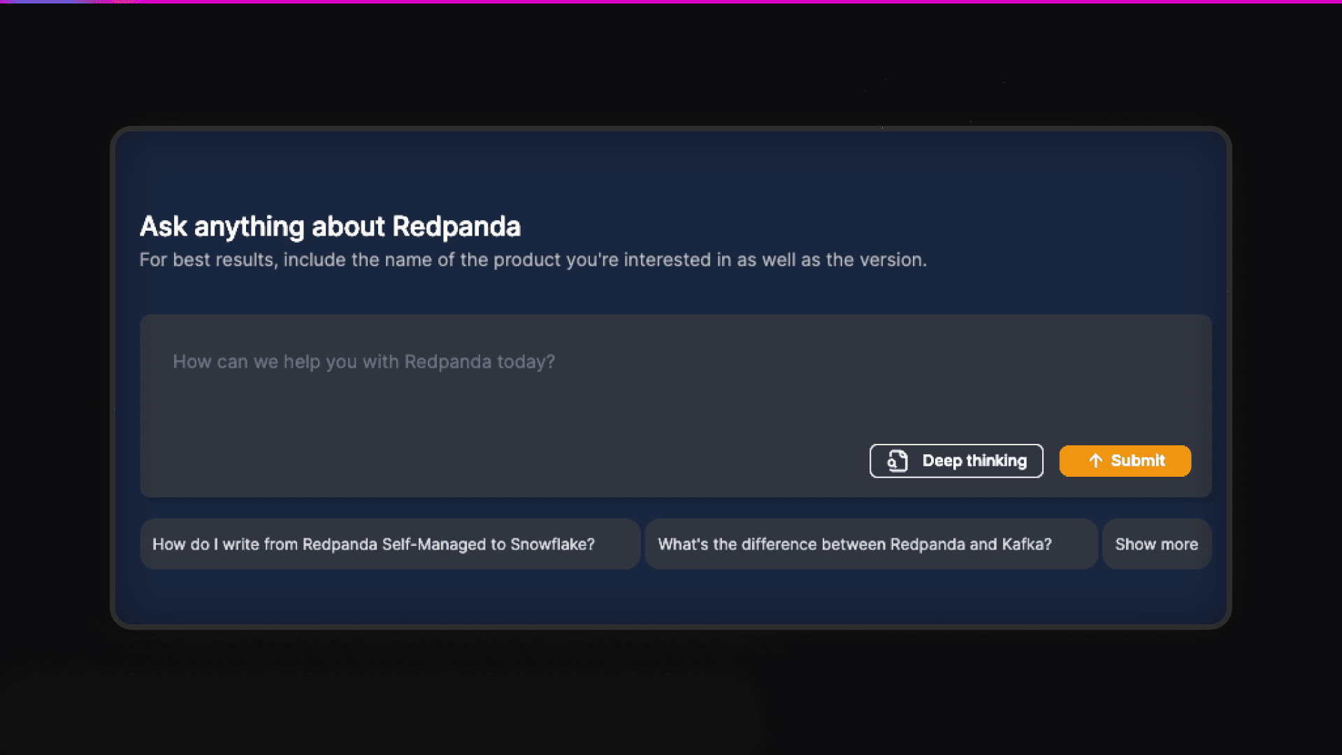 Example from the Redpanda documentation