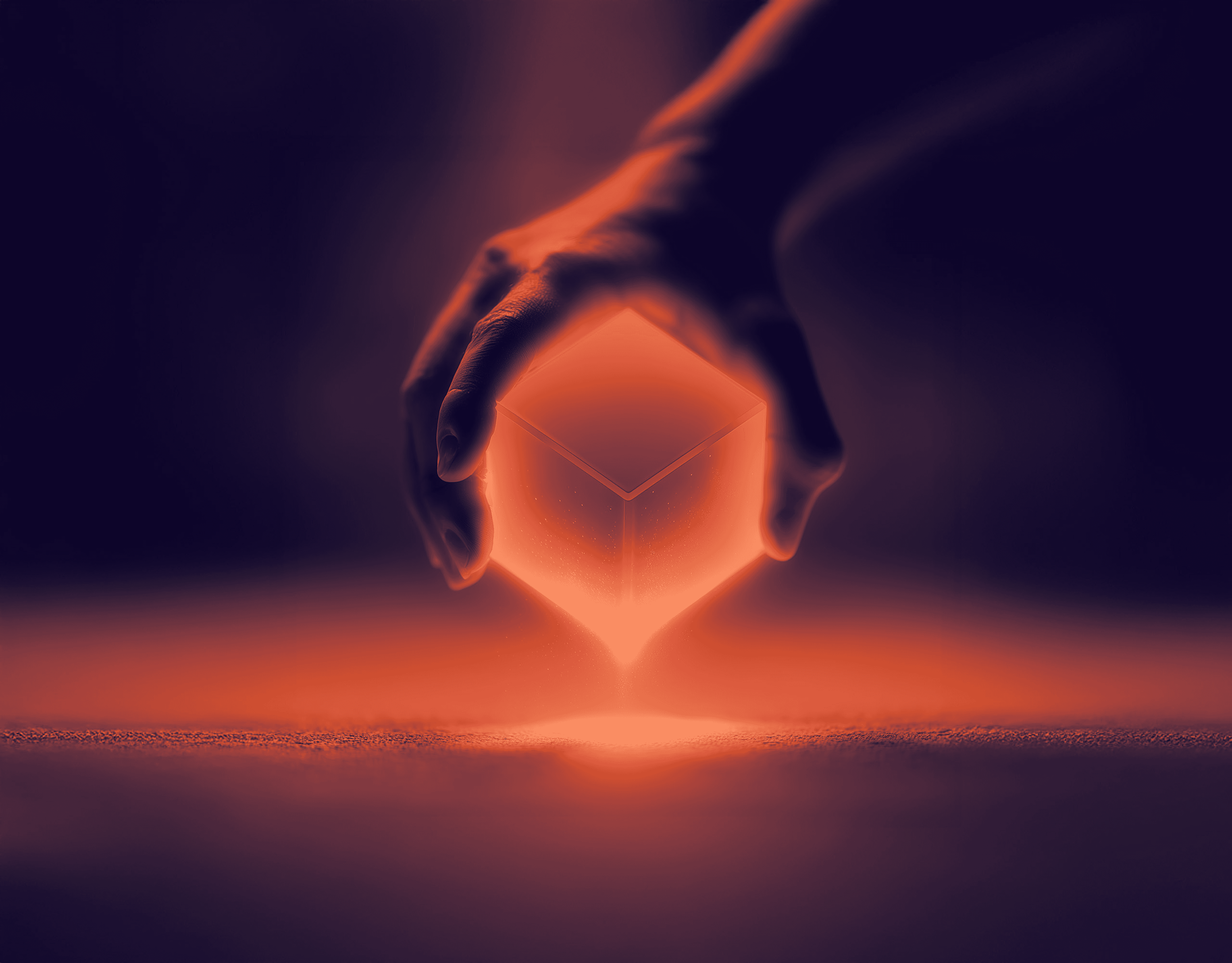 A person hand holding the cube