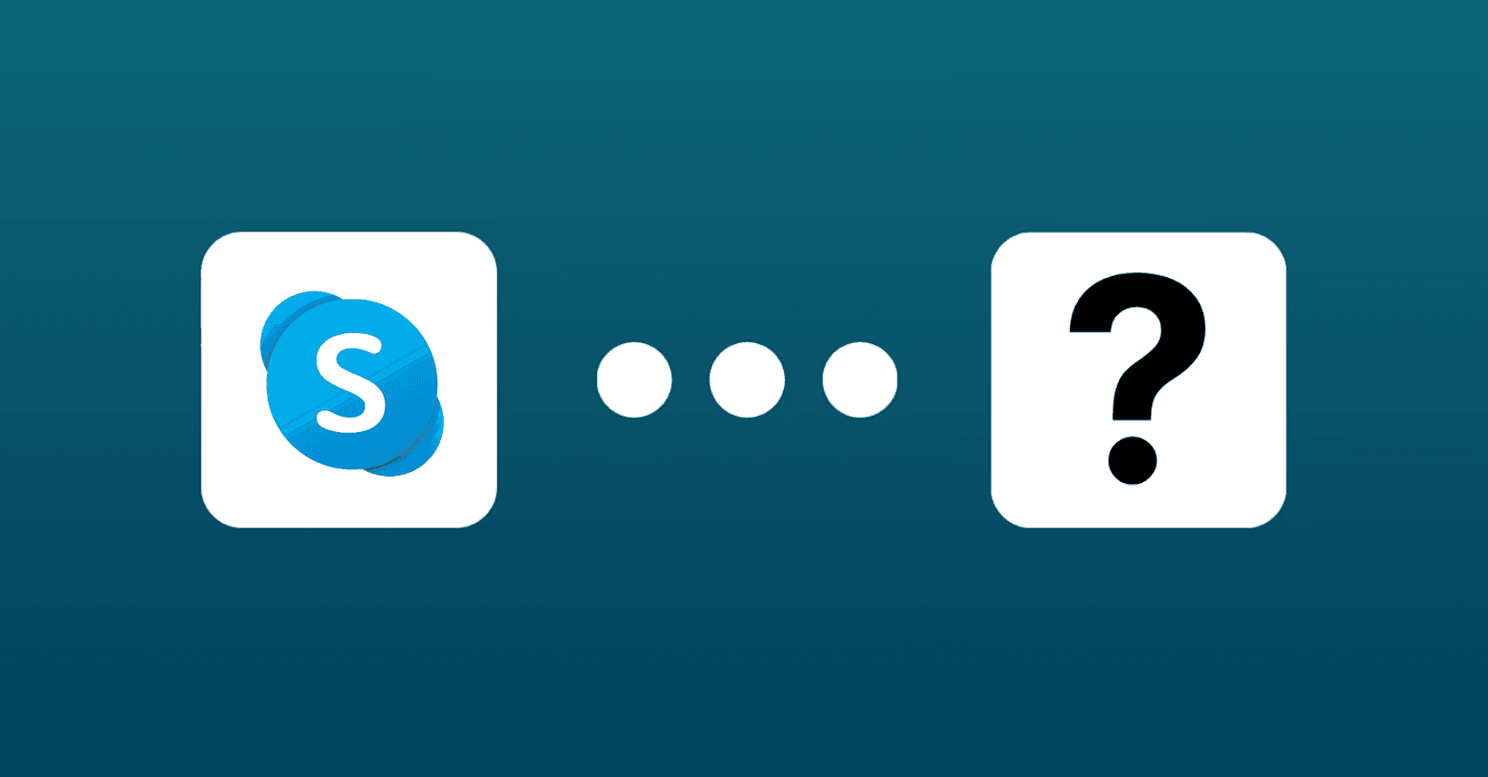 Skype symbol/logo and question mark Symbol. On a dark background