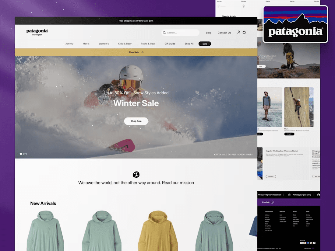 Custom Shopify Project for Patagonia