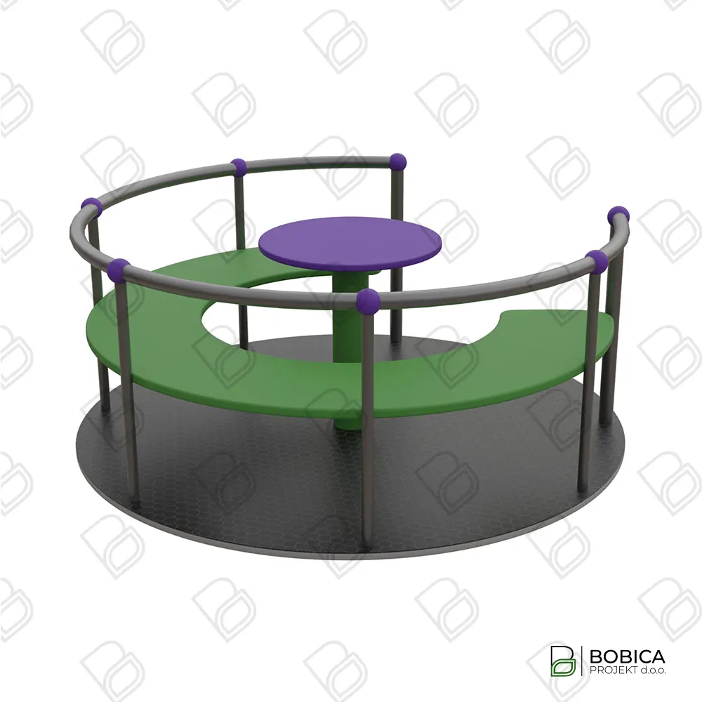 Vrtuljak s polukružnom klupom "SpinPlay"
