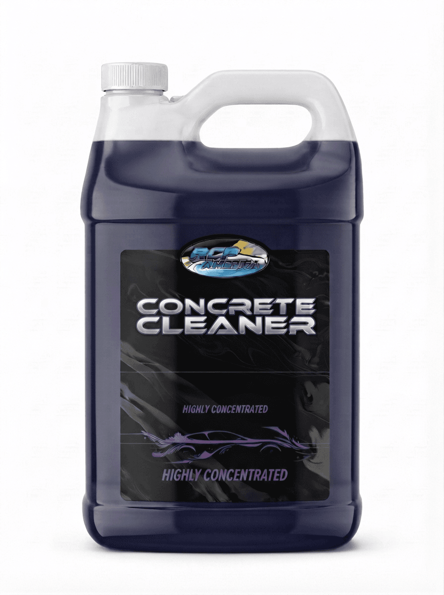 A bottle of Break Throught Fall Out & Iron Remover spray, featuring a black trigger sprayer and a black label with purple text and graphics, set against a gray and white checkered transparency background.