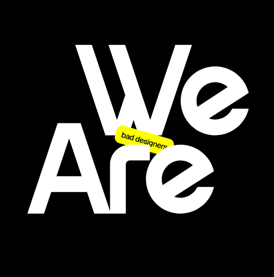 Graphic text; "We are, yellow"