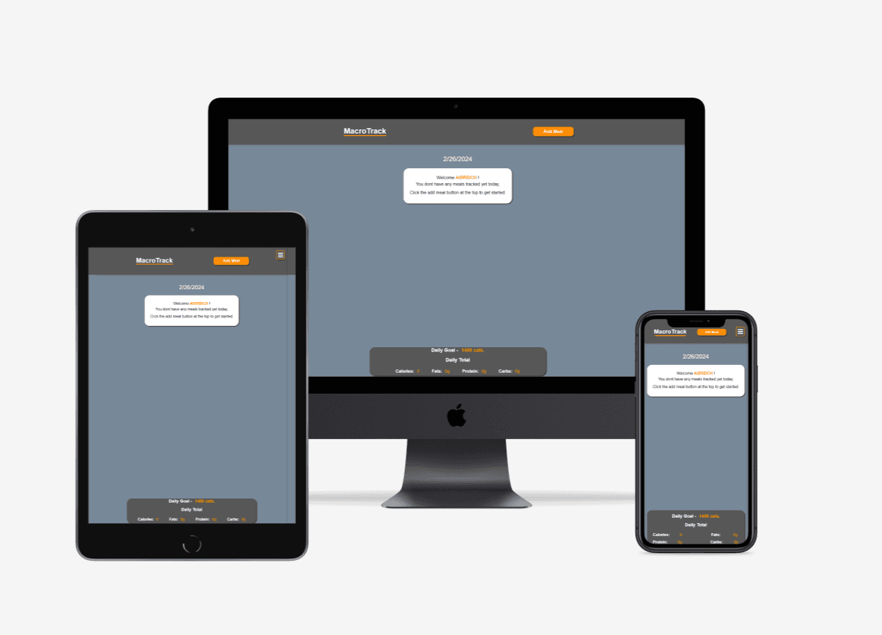 Macro Track app interface