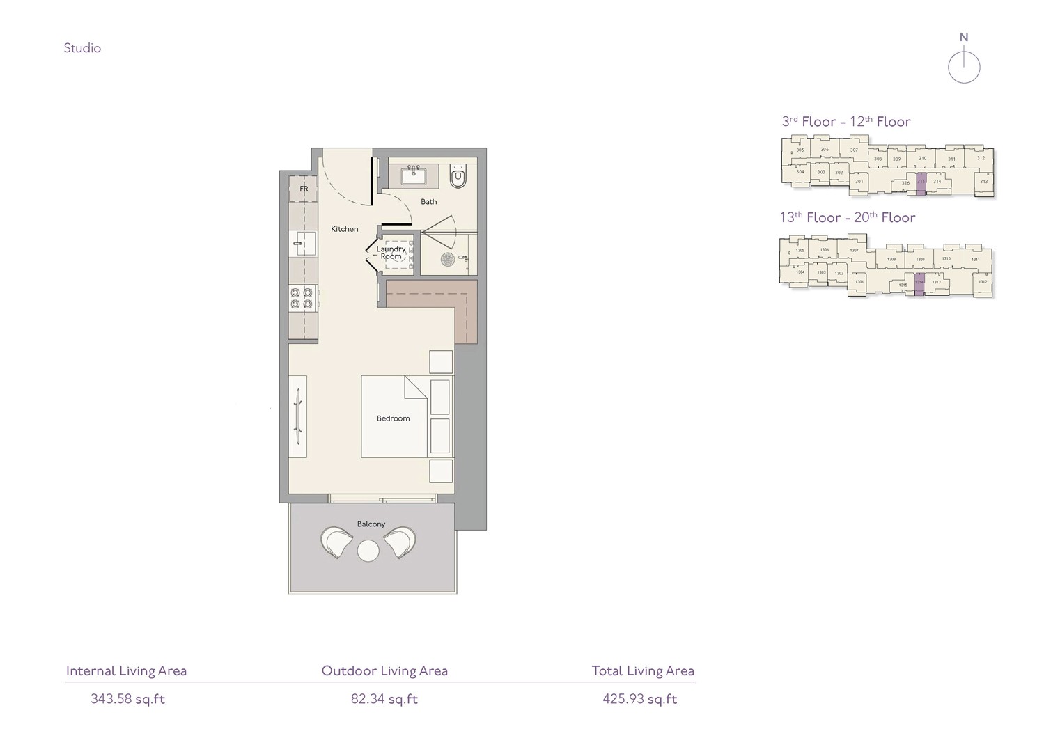 The Highbury Studio Floor Plan