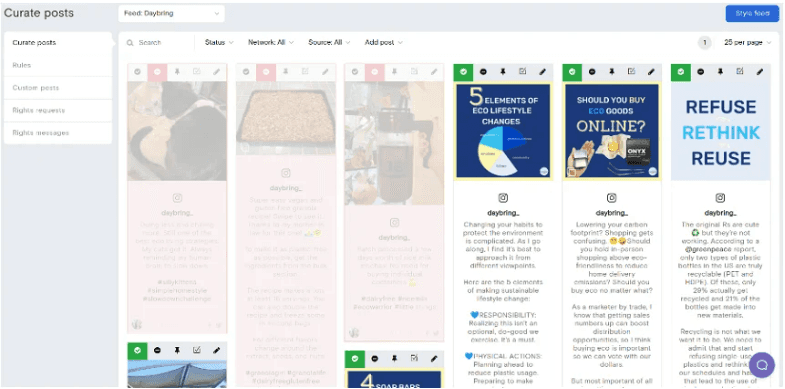 Curate Instagram posts