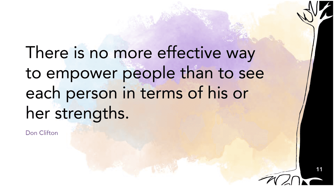 There is no more effective way to empower people than to see each person in terms of his or her strengths.