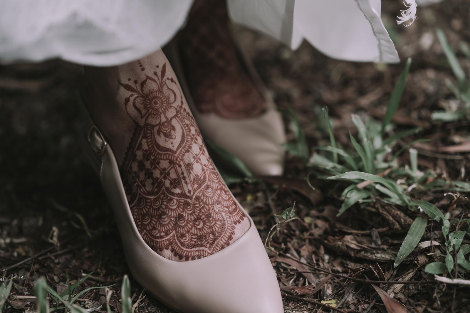 Bridal feet henna design in Singapore.