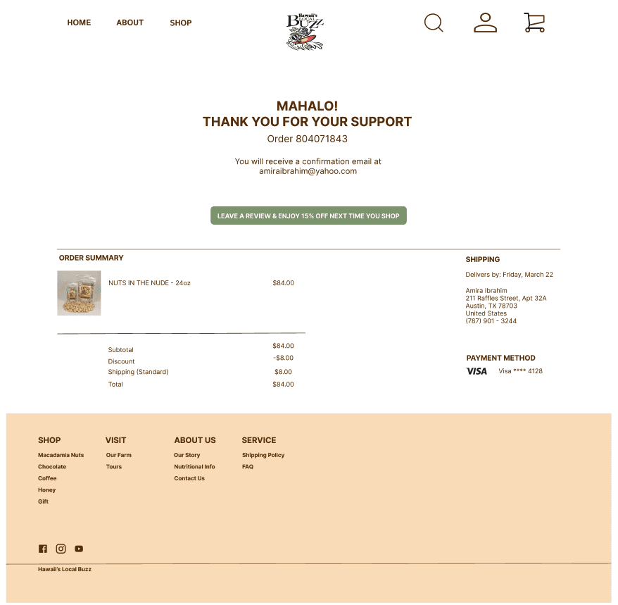 Order confirmation