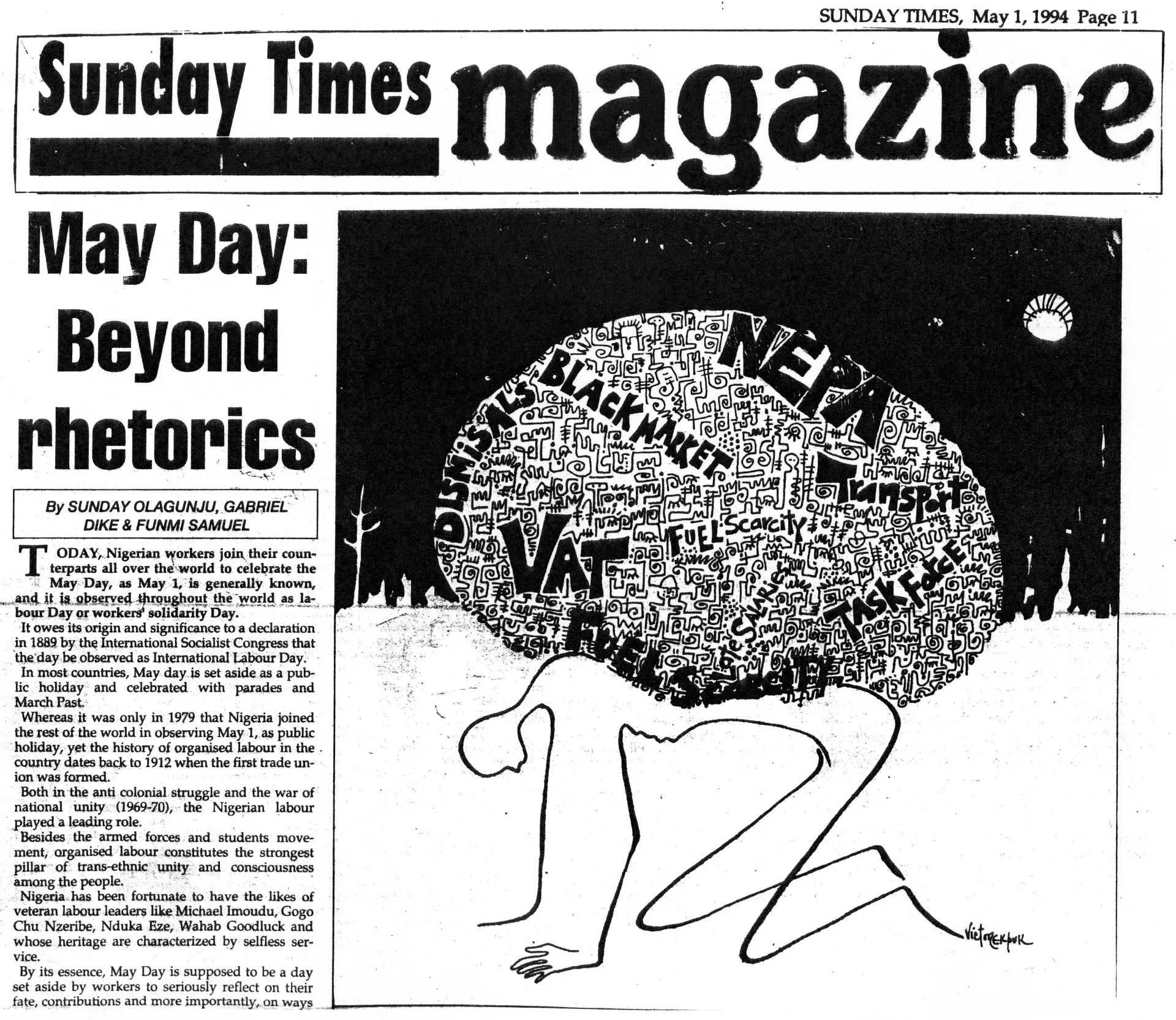 Victor Ekpuk Illustrations Daily Times newspapaer