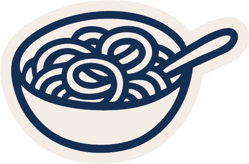 A  doodle of a bowl of ramen