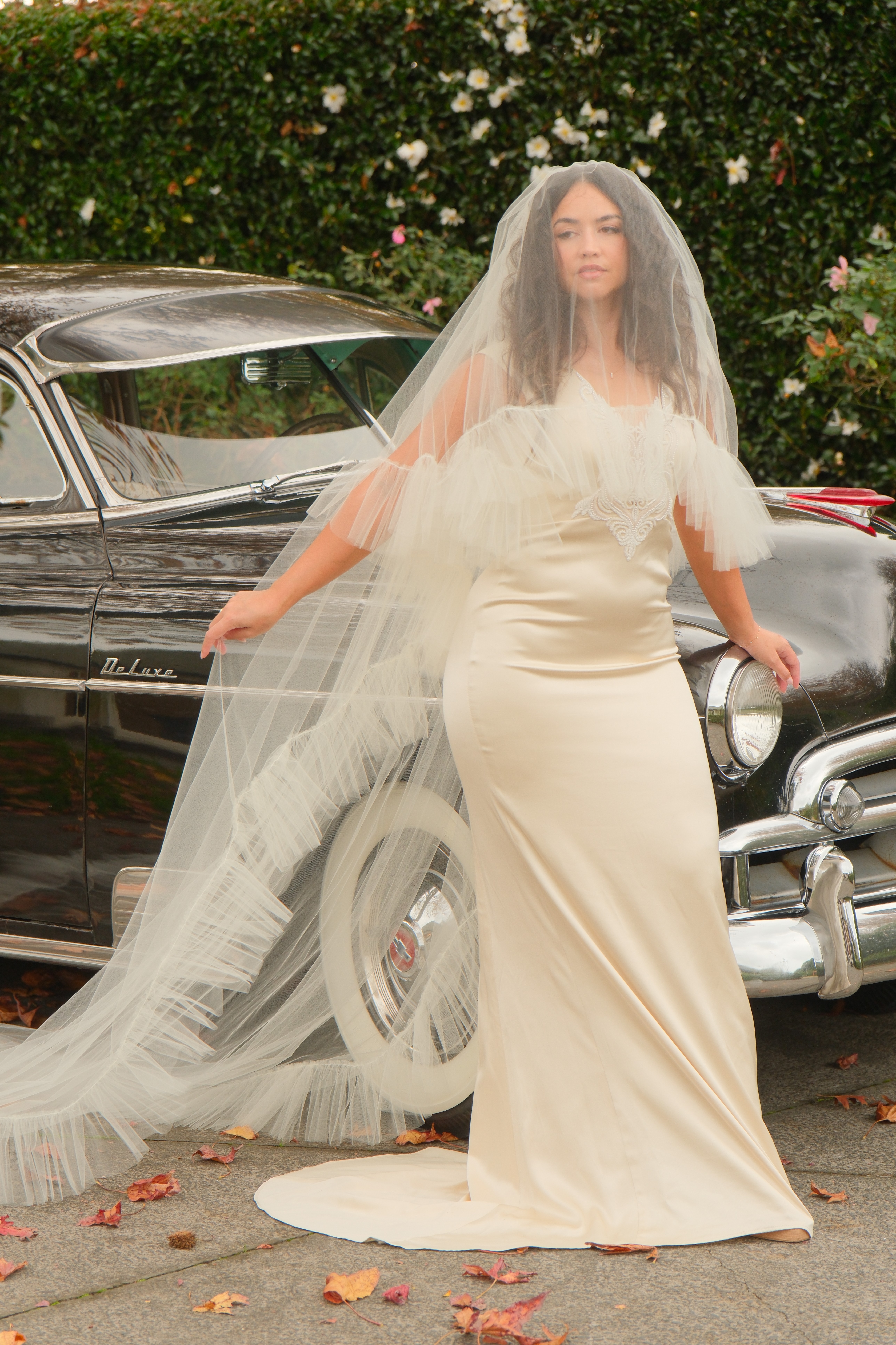 Brides posing on lifestyle chess