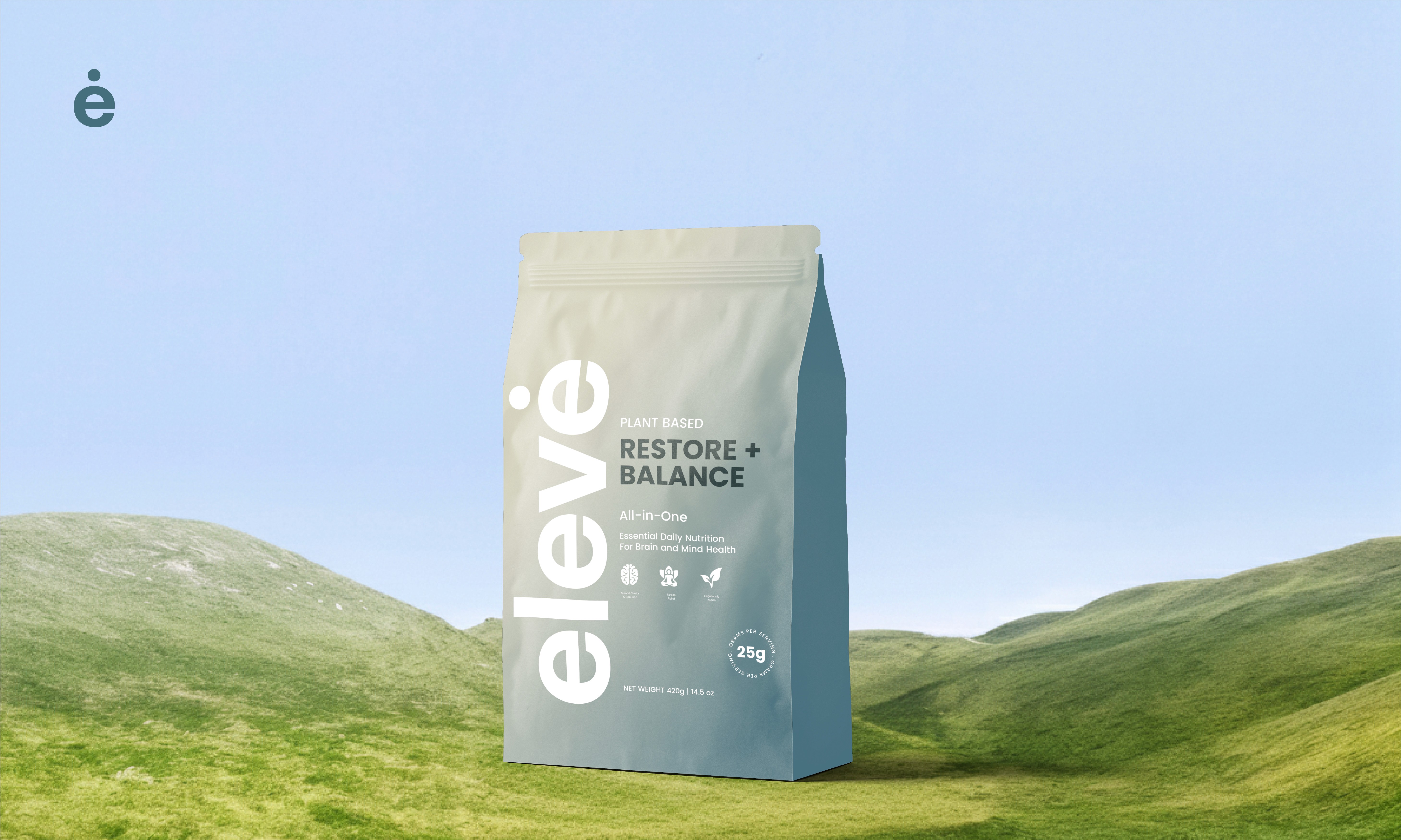 Minimalist coffee can design in hand – black and white packaging with bold typography