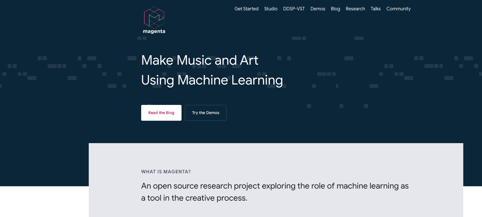 Google Magenta's ai music generator from text
