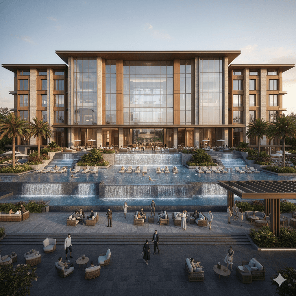 Luxurious 30,000 sq ft grand clubhouse exterior at M3M Cosmos Manesar.