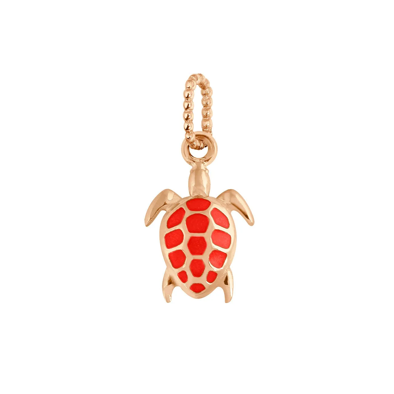 Pendentif corail Tortue, or rose