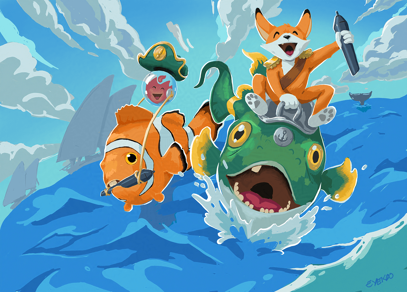 Artwork by Eyekoo for Riders of the Waterworld contes