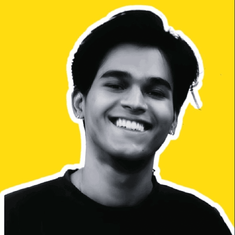 man wearing black and white top