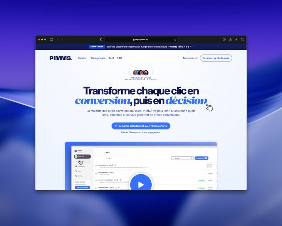 landing page framer saas pimms