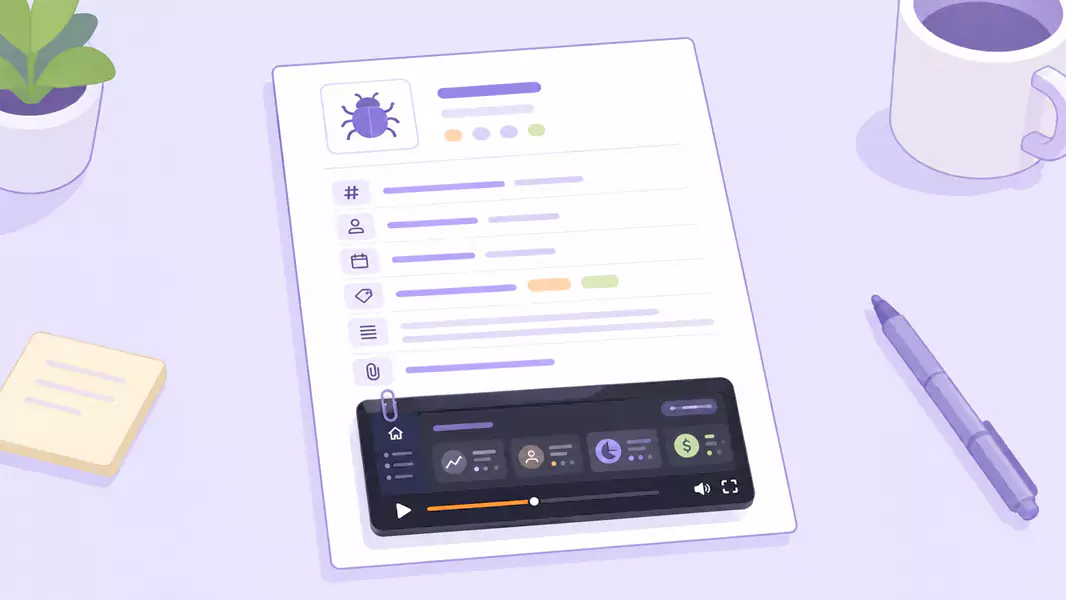 Bug report with an embedded screen recording video showing the issue