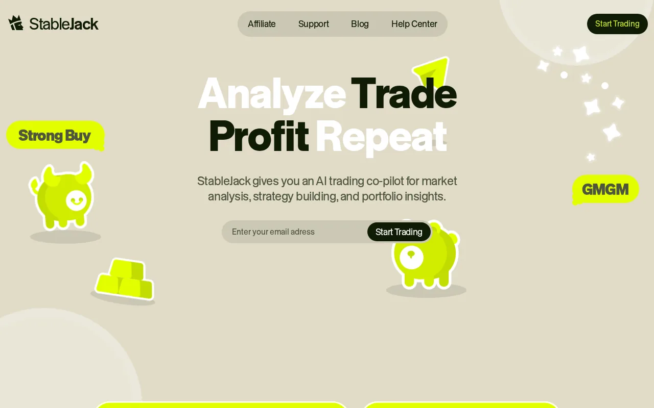 StableJack: visual reference for 1. StableJack — AI Investment Copilot for Stock Research and Trading
